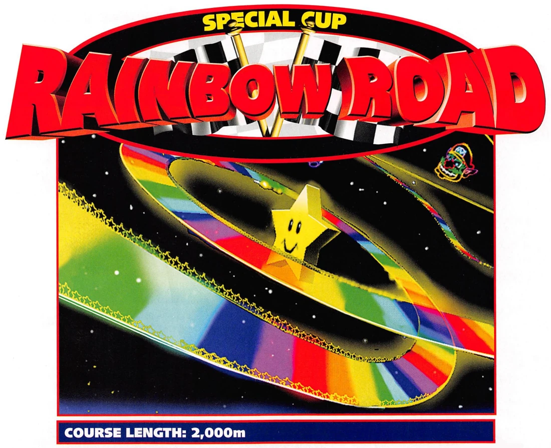 Original course artwork for Rainbow Road