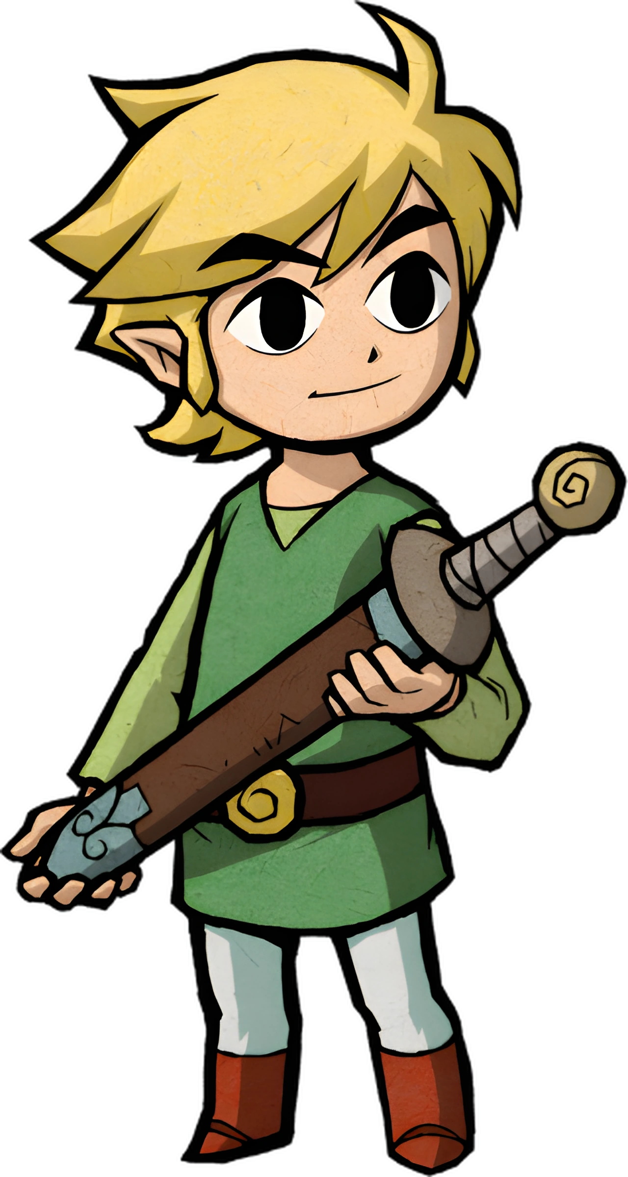 Original illustration of Link holding his sword, from The Minish Cap