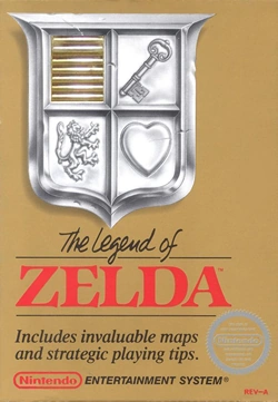 The original gold Legend of Zelda instruction booklet